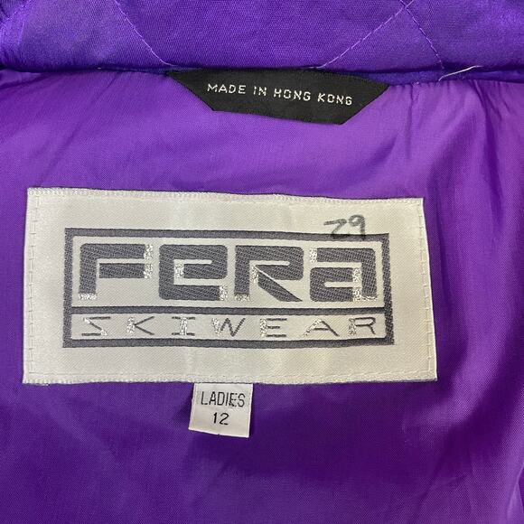 Fera Skiwear Jumpsuit Very Purple One Piece Ski Suit size 12 - Picture 10 of 10